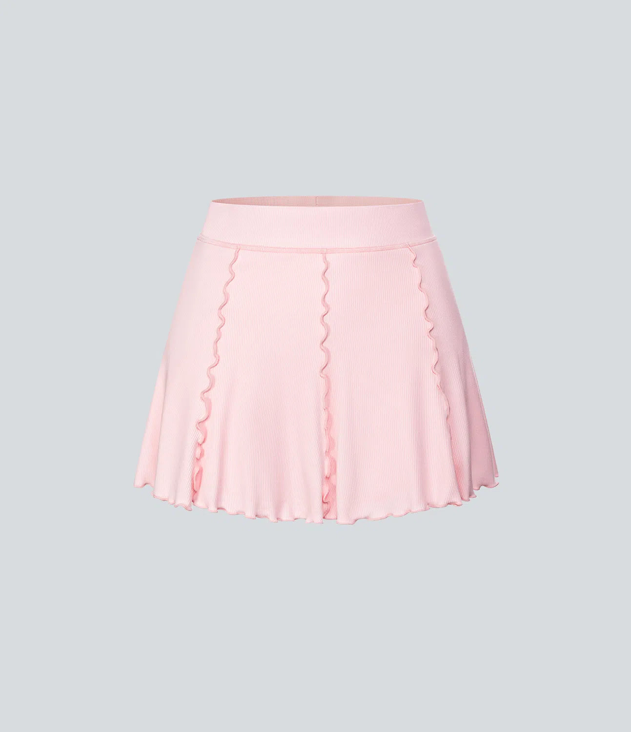 RIBBEDKNIT Tennis Skirt – Feminine 2-in-1 Skort with Frill Hem & Built-In Shorts
