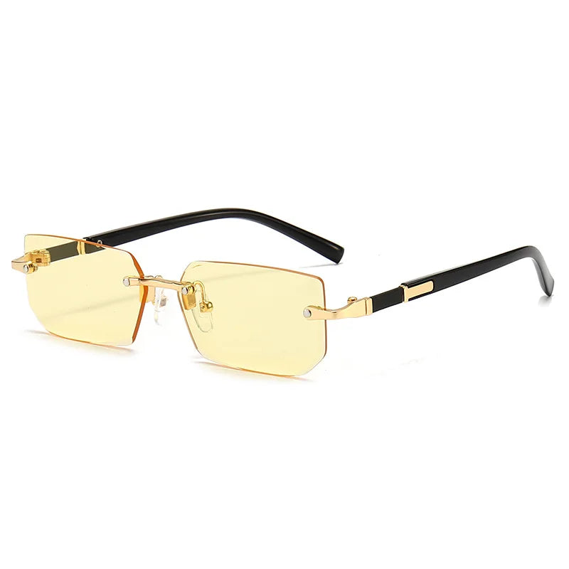 SUNEDGE – Rectangle Rimless Sunglasses with UV400 Protection