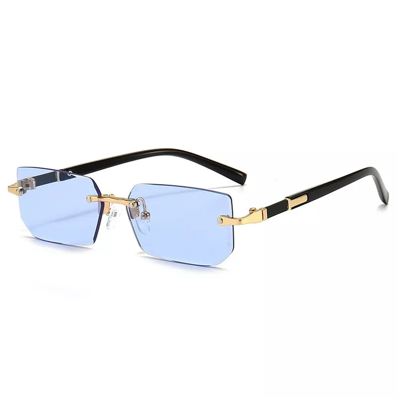 SUNEDGE – Rectangle Rimless Sunglasses with UV400 Protection