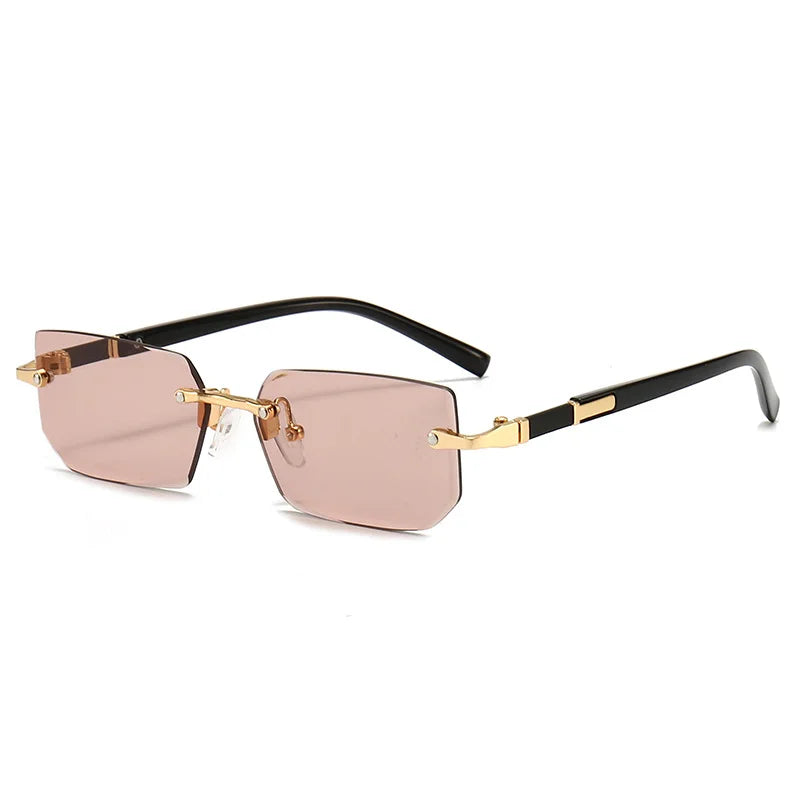 SUNEDGE – Rectangle Rimless Sunglasses with UV400 Protection