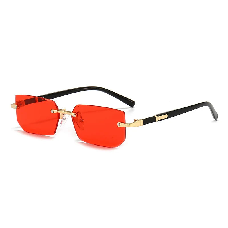 SUNEDGE – Rectangle Rimless Sunglasses with UV400 Protection