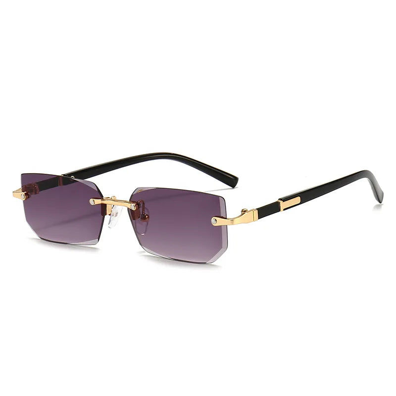 SUNEDGE – Rectangle Rimless Sunglasses with UV400 Protection