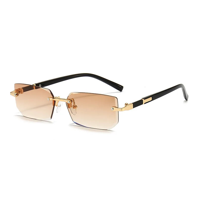 SUNEDGE – Rectangle Rimless Sunglasses with UV400 Protection