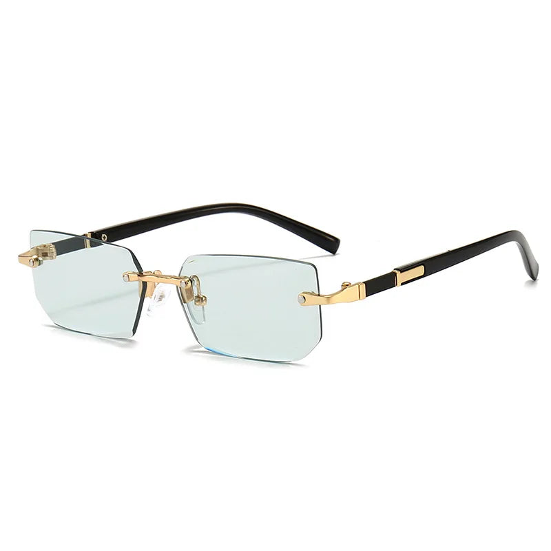 SUNEDGE – Rectangle Rimless Sunglasses with UV400 Protection