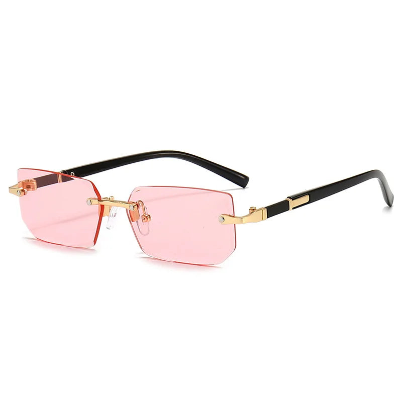 SUNEDGE – Rectangle Rimless Sunglasses with UV400 Protection