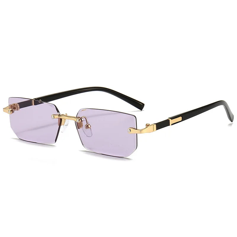 SUNEDGE – Rectangle Rimless Sunglasses with UV400 Protection
