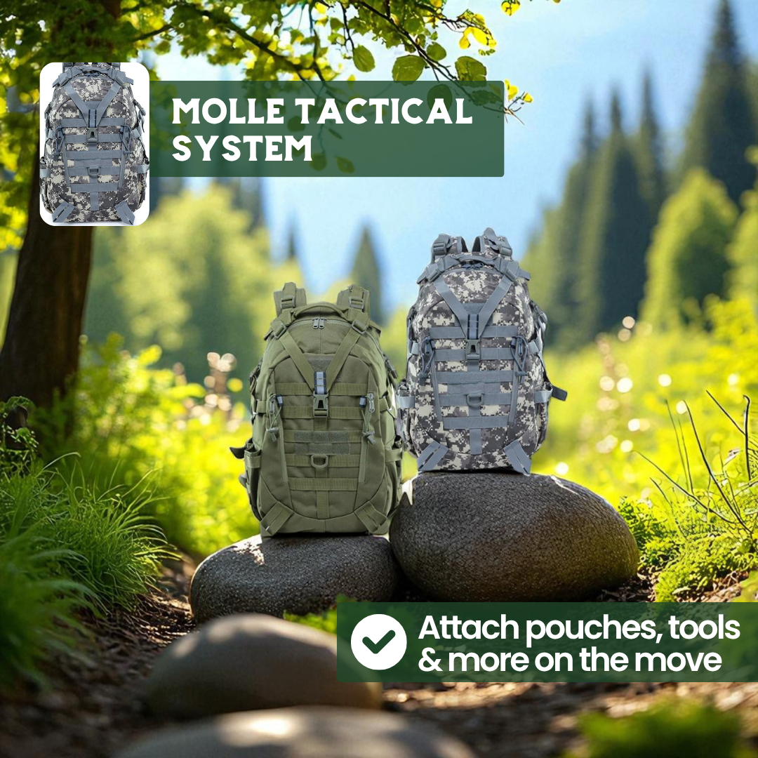 ROVEX 40L – Tactical Backpack with MOLLE System & Water-Resistant Design