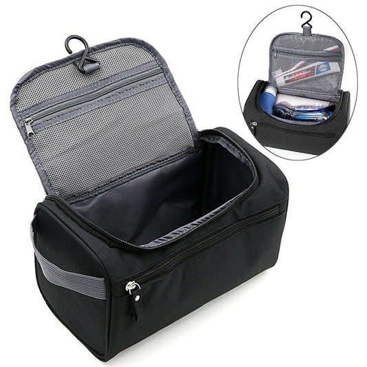  Practical toilet bag with water -repellent nylon and hook - ideal for travel-1