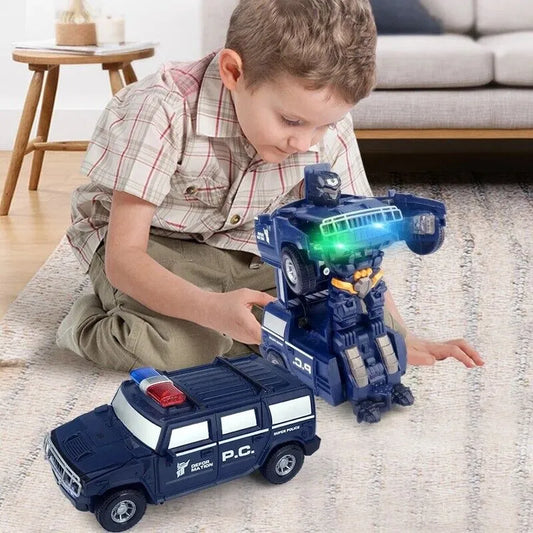 Robocar – 2-in-1 police vehicle & robot with light & sound