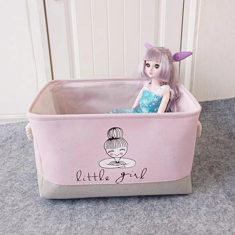 Faltbarer Aufbewahrungskorb für Babyspielzeug und Kleidung - strapazierfähiger Canvas-Organizer mit Griffen - platzsparendes Design für das Kinderzimmer
