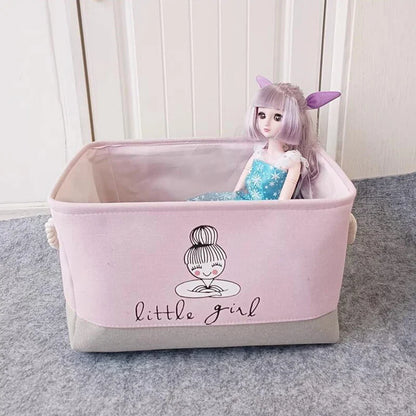 Faltbarer Aufbewahrungskorb für Babyspielzeug und Kleidung - strapazierfähiger Canvas-Organizer mit Griffen - platzsparendes Design für das Kinderzimmer