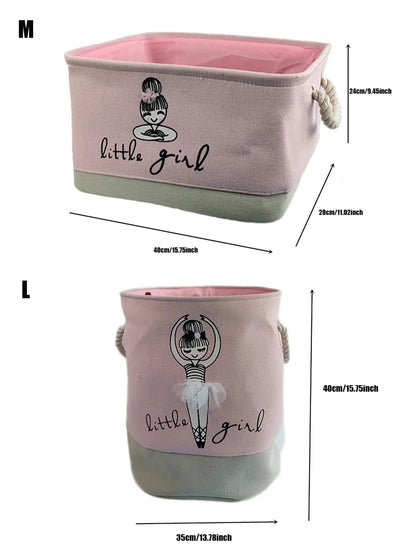 Faltbarer Aufbewahrungskorb für Babyspielzeug und Kleidung - strapazierfähiger Canvas-Organizer mit Griffen - platzsparendes Design für das Kinderzimmer