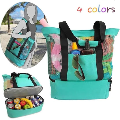 Picknick- und Strandtasche mit großem Fassungsvermögen - wasserdichtes, doppellagiges Mesh-Design für Outdoor-Abenteuer