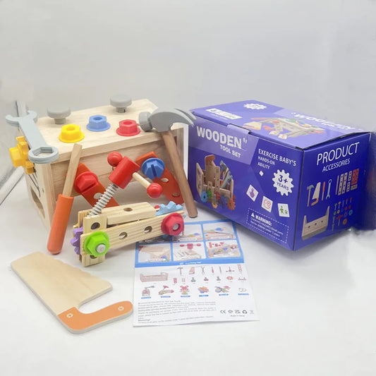 WOODTOOLS – Montessori wooden toolbox to promote creativity and motor skills