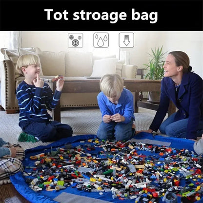 Speelgoedkussen en organizer - 2-in-1 speelmat en opbergtas - duurzame Oxford stof - lichtgewicht en draagbaar - oplossing voor de kinderkamer