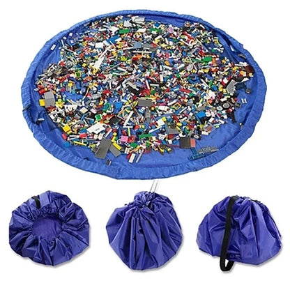 Speelgoedkussen en organizer - 2-in-1 speelmat en opbergtas - duurzame Oxford stof - lichtgewicht en draagbaar - oplossing voor de kinderkamer