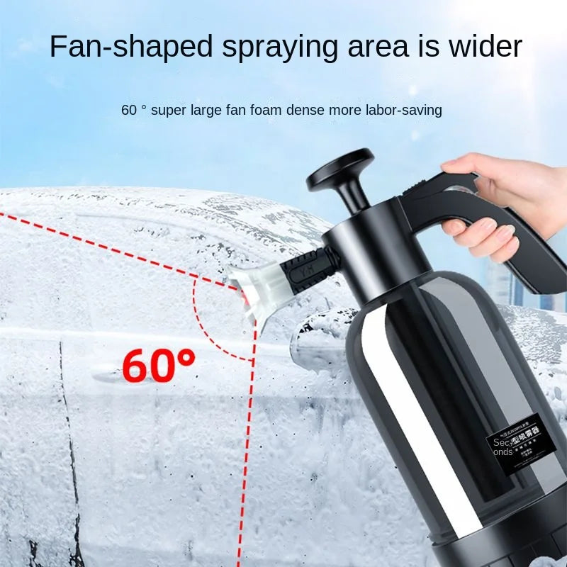 CleanPro 2L Foam Sprayer – Hand Pump with Versatile Nozzles for Car Wash, Window Cleaning, and Garden Irrigation