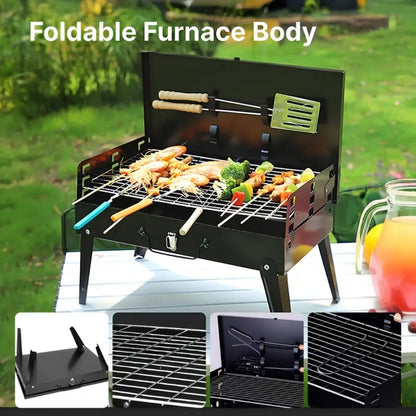 Grillmate Fold - Maleta-grill de acero plegable para jardín, camping y barbacoa al aire libre