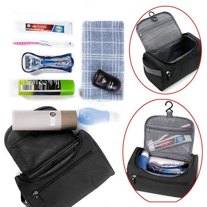  Practical toilet bag with water -repellent nylon and hook - ideal for travel-4