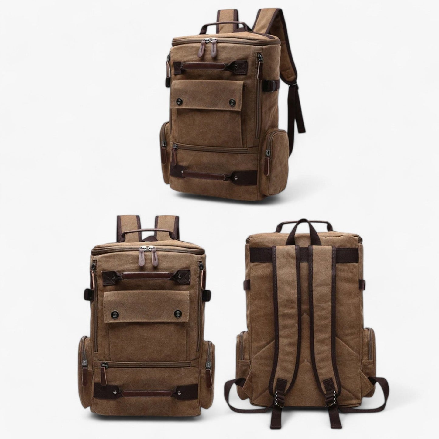 VintageCanvas Backpack – Durable Vintage Style with Laptop Compartment for Work, School, and Travel