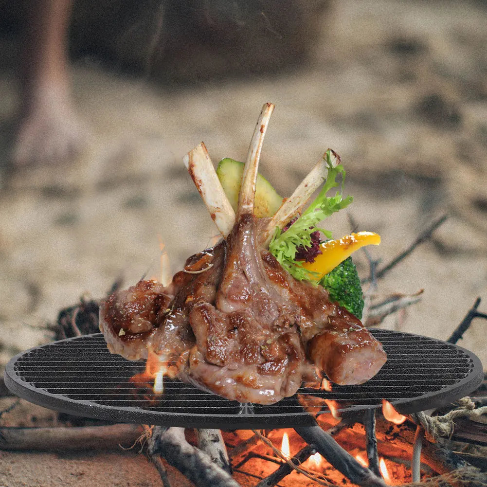 GRILLMASTER - Circular Cast Iron Grilling Grate Dual Side BBQ Searing Rack