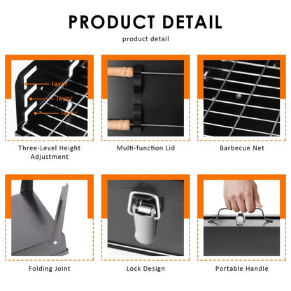 Grillmate Fold - Maleta-grill de acero plegable para jardín, camping y barbacoa al aire libre