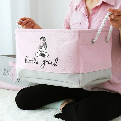 Faltbarer Aufbewahrungskorb für Babyspielzeug und Kleidung - strapazierfähiger Canvas-Organizer mit Griffen - platzsparendes Design für das Kinderzimmer