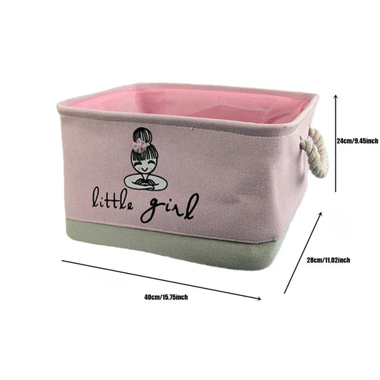 Faltbarer Aufbewahrungskorb für Babyspielzeug und Kleidung - strapazierfähiger Canvas-Organizer mit Griffen - platzsparendes Design für das Kinderzimmer
