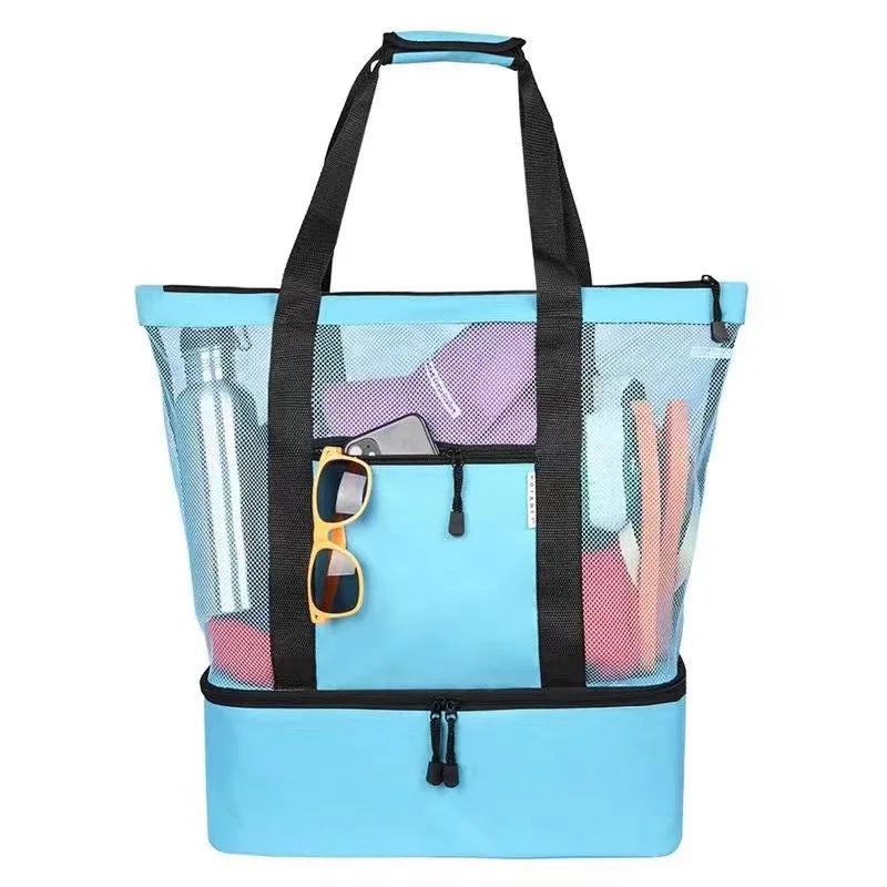 Picknick- und Strandtasche mit großem Fassungsvermögen - wasserdichtes, doppellagiges Mesh-Design für Outdoor-Abenteuer