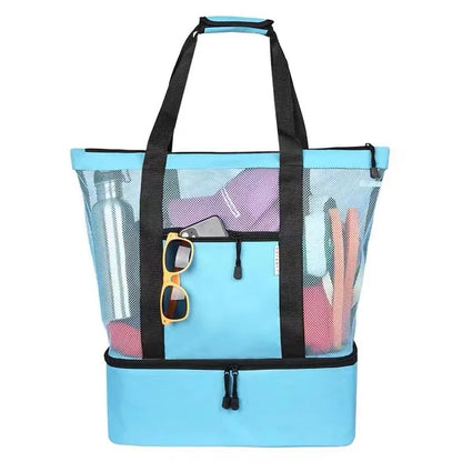 Picknick- und Strandtasche mit großem Fassungsvermögen - wasserdichtes, doppellagiges Mesh-Design für Outdoor-Abenteuer