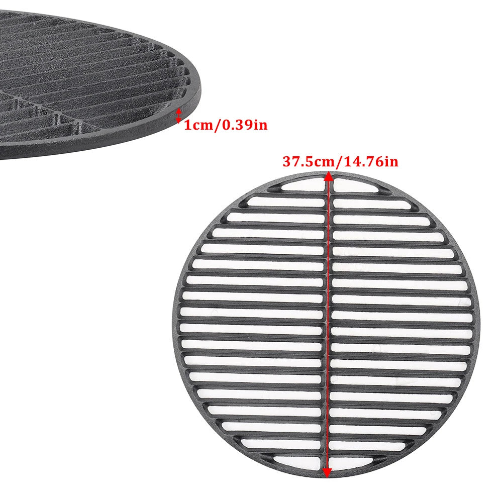 GRILLMASTER - Circular Cast Iron Grilling Grate Dual Side BBQ Searing Rack