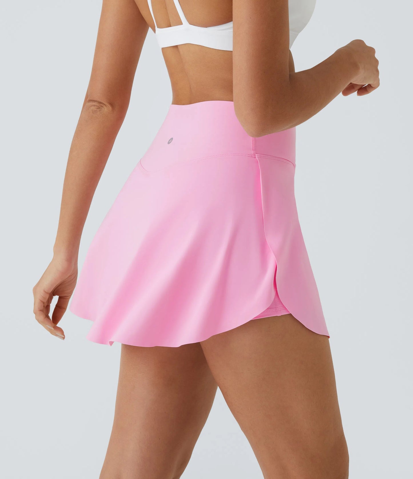 SoftlyZero Skirt - Mini-jupe plus longue avec short, ceinture croisée et poche cachée
