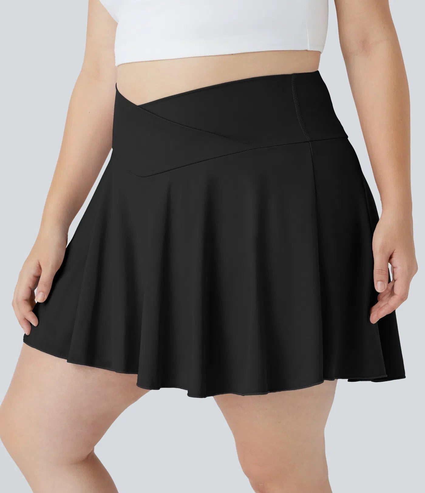 SOFTLYZERO Tennis Skirt – 2-in-1 Mini with Shorts, Crossover Waistband & UPF50+
