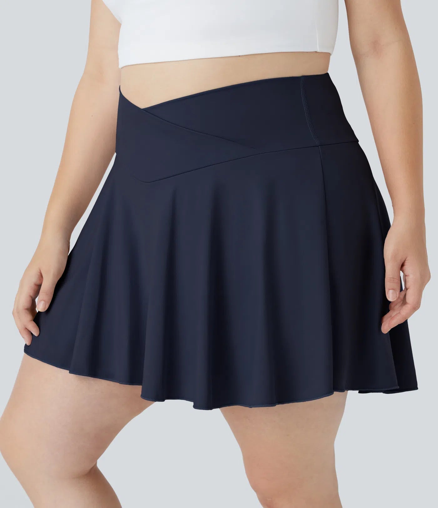 SOFTLYZERO Tennis Skirt – 2-in-1 Mini with Shorts, Crossover Waistband & UPF50+
