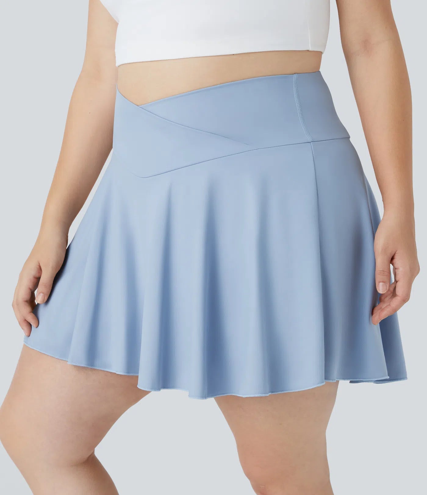 SOFTLYZERO Tennis Skirt – 2-in-1 Mini with Shorts, Crossover Waistband & UPF50+