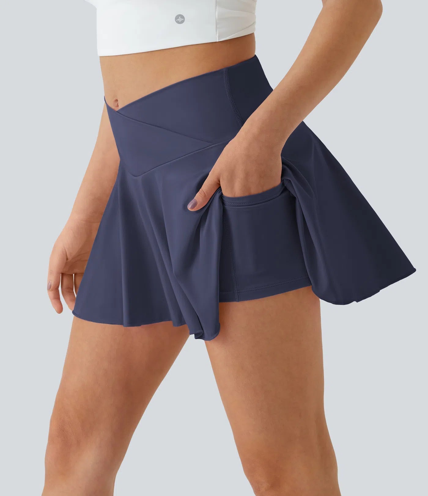 SOFTLYZERO Tennisrock - Mini mit Shorts, überkreuztem Bund und UPF50+ Schutz