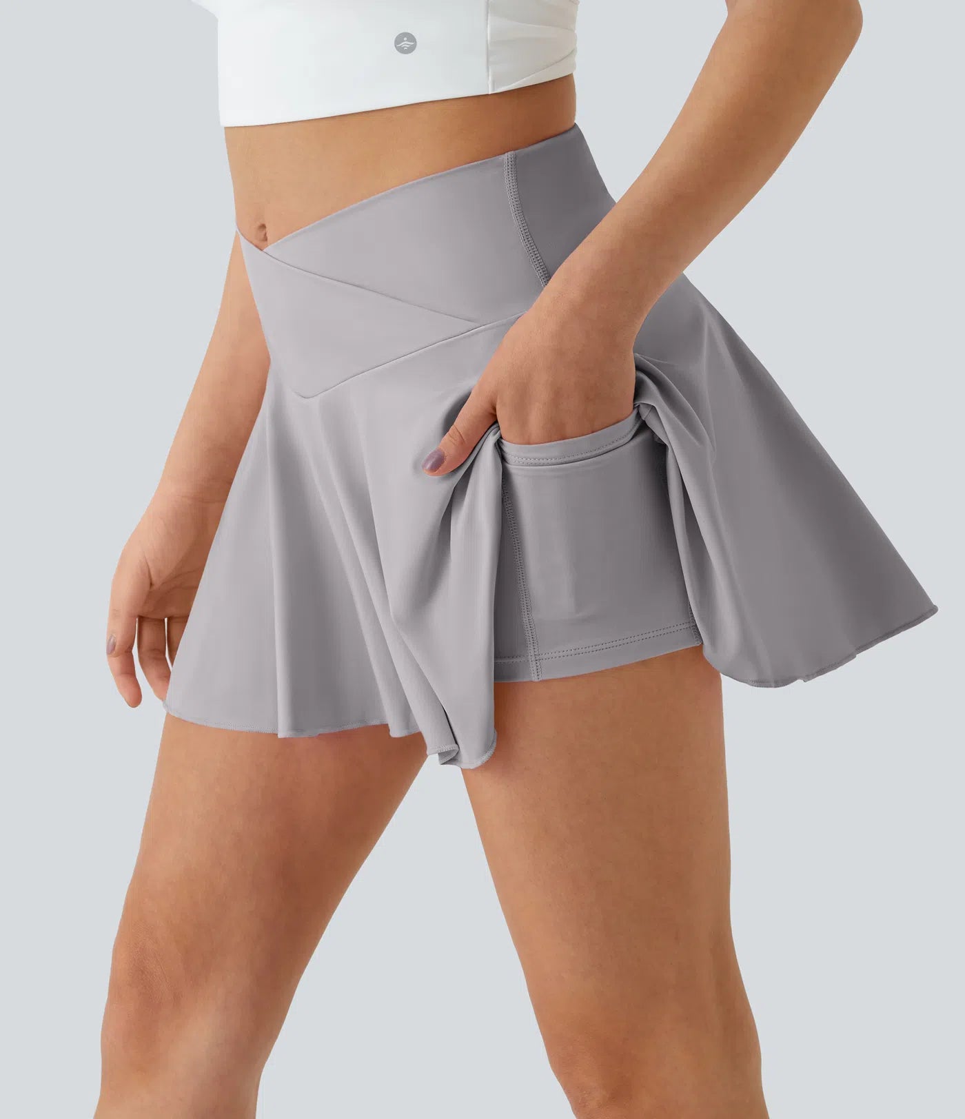 SOFTLYZERO Tennisrock - Mini mit Shorts, überkreuztem Bund und UPF50+ Schutz