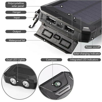 SUNVAULT MAX - Wasserdichtes Solarstrom-Ladegerät mit 500000mAh Kapazität