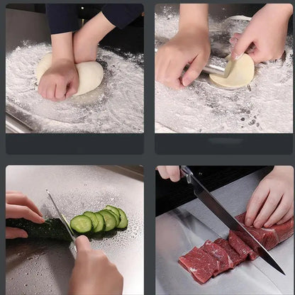 STEELCUT PRO - Edelstahl-Schneidebrett mit Anti-Rutsch-Boden und integrierter Lippe