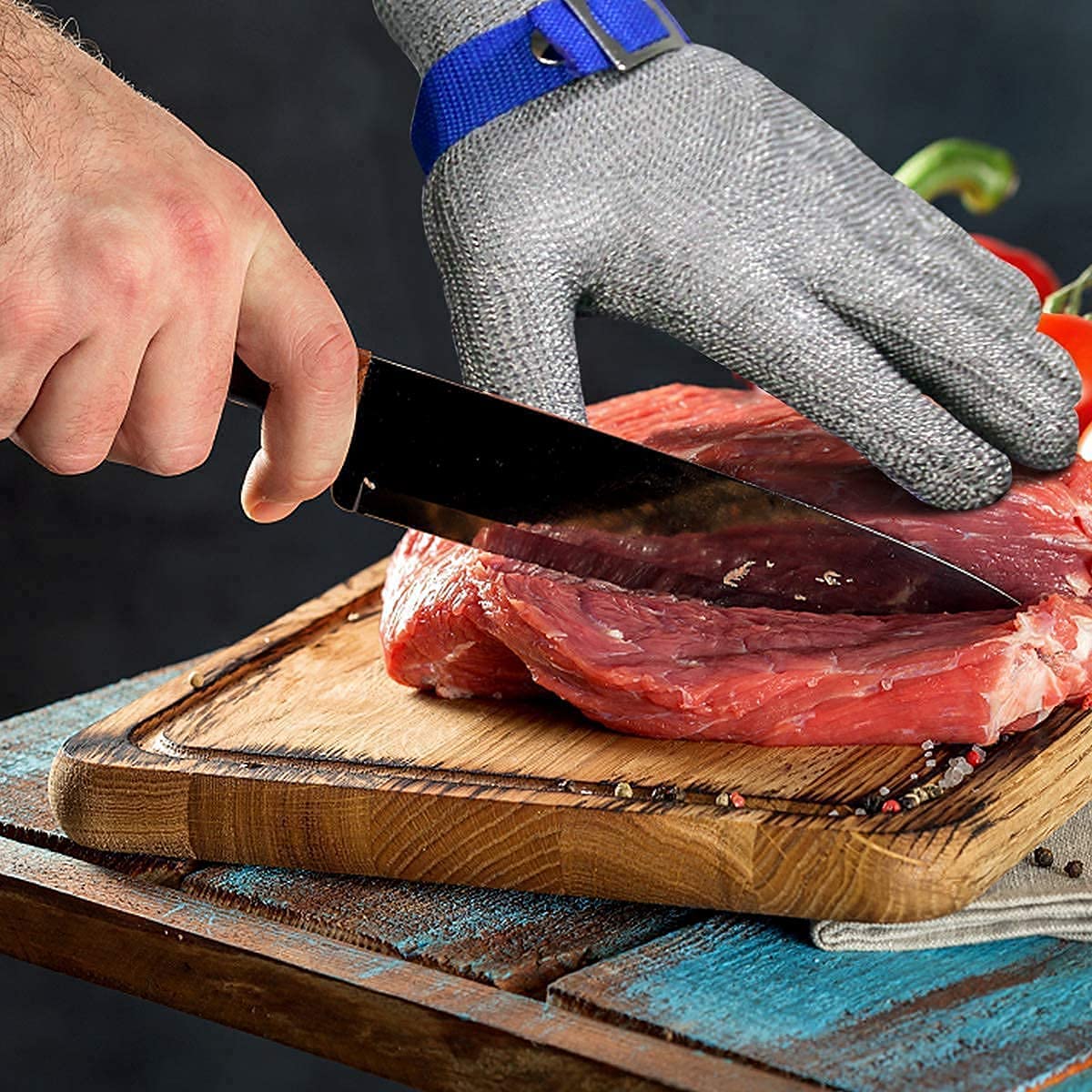 STEELSAFE PRO - Gants de sécurité en acier inoxydable avec résistance maximale à la coupure