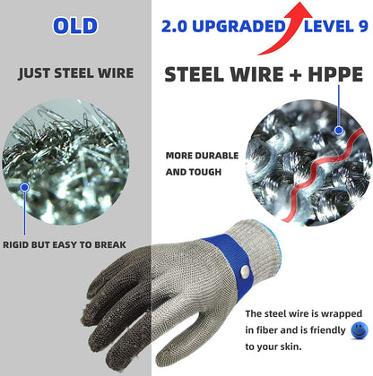 STEELSAFE PRO - Gants de sécurité en acier inoxydable avec résistance maximale à la coupure