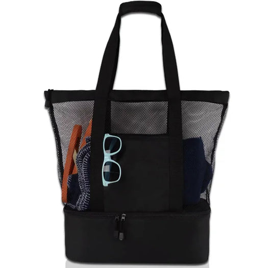 High-Capacity Picnic and Beach Bag – Waterproof, Double-Layer Mesh Design for Outdoor Adventures