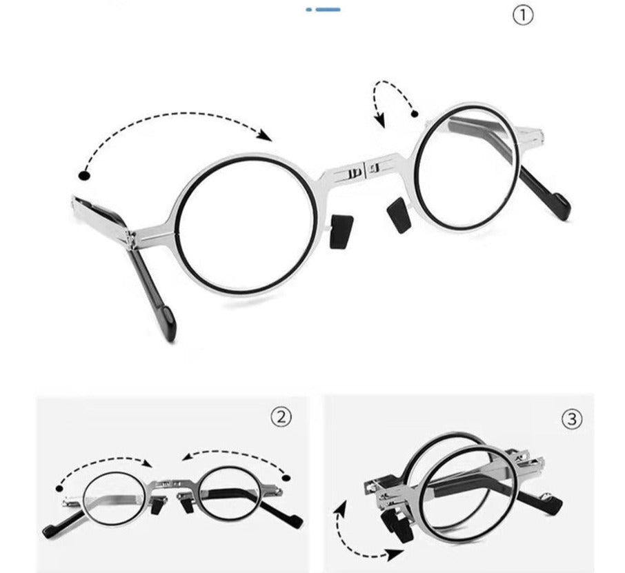 VisionFold Compact Opvouwbare Bril - Ultralichte, Duurzame Leesbril met Flexibele Krasbestendige Lenzen