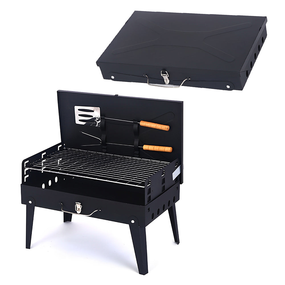 Grillmate Fold - Maleta-grill de acero plegable para jardín, camping y barbacoa al aire libre