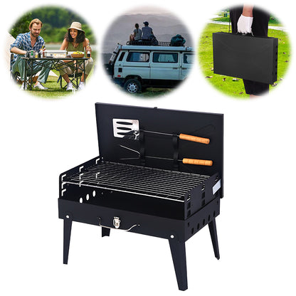 Grillmate Fold - Maleta-grill de acero plegable para jardín, camping y barbacoa al aire libre
