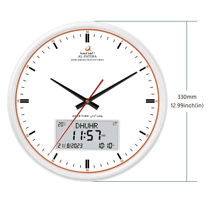 Horloge de prière Zamora Time - Heures de prière mondiales automatiques avec alarme Azan et design élégant