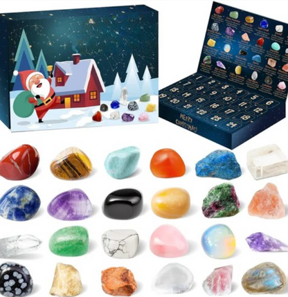CRYSTALGEMS – Advent calendar with 24 genuine gemstones for little explorers and collectors
