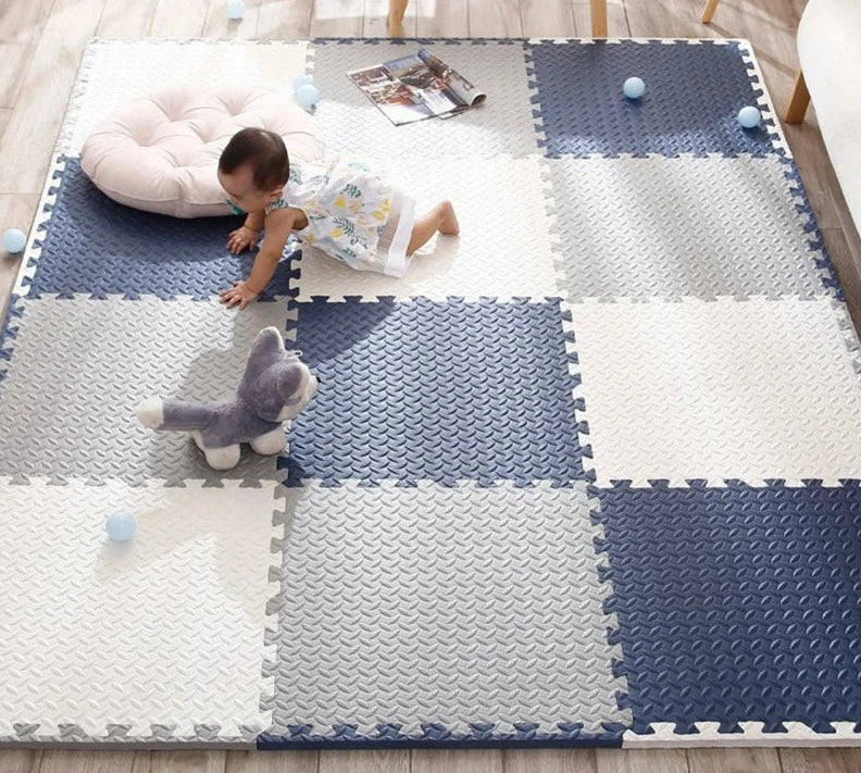 Cushioplay Baby Mat – Soft Play Mat with 12 Puzzle Pieces – Shock-Absorbing and Non-Toxic for Crawling and Playtime