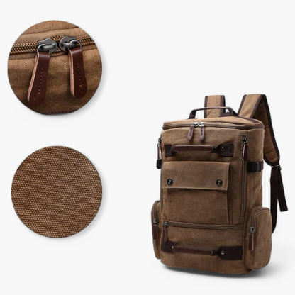 VintageCanvas Backpack – Durable Vintage Style with Laptop Compartment for Work, School, and Travel