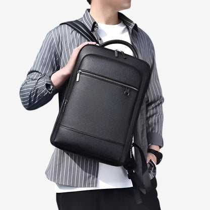 Elegant Leather Backpack with USB Port – Stylish and Functional for Work, Travel, and Daily Life
